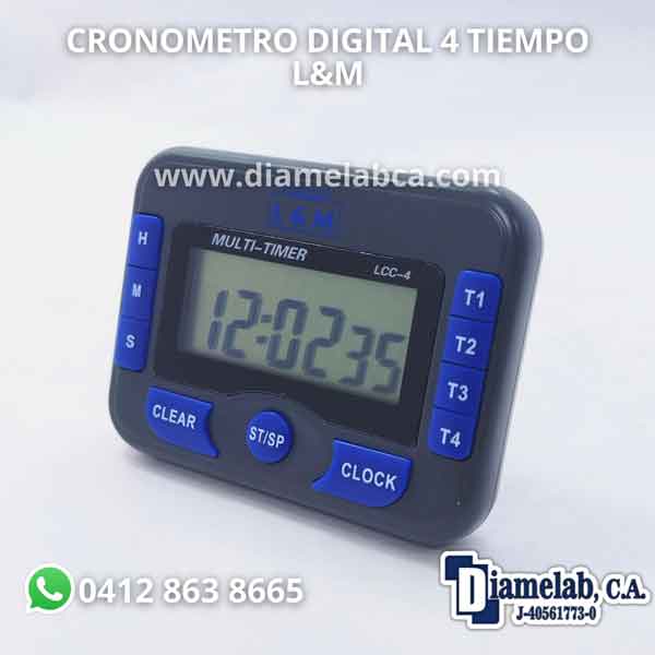 CRONOMETRO DIGITAL 4 TIEMPO L&M - Diamelabca