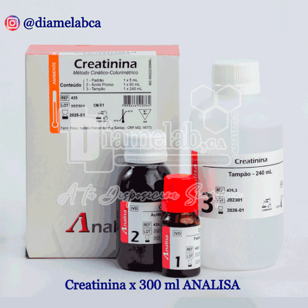 CREATININA CINETICA-COLORIMETRICO X 300 ML ANALISA